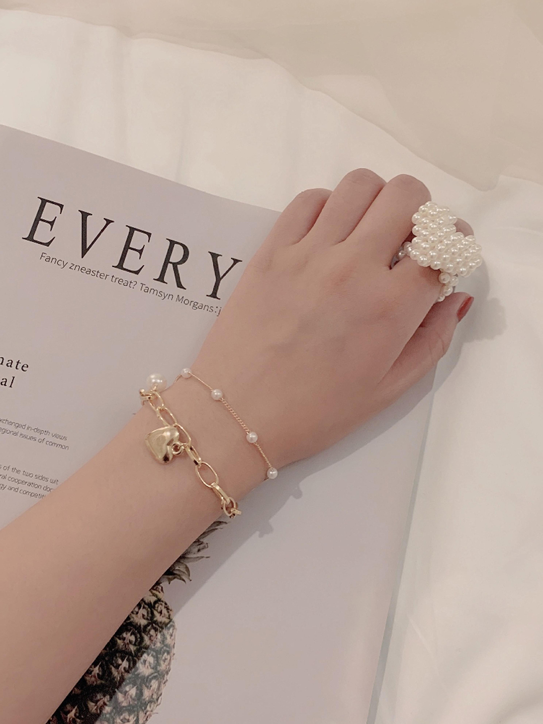 YouBella Jewellery Gold Plated Heart Shape Bracelet for Girls and Women (Gold) (YBBN_91787)
